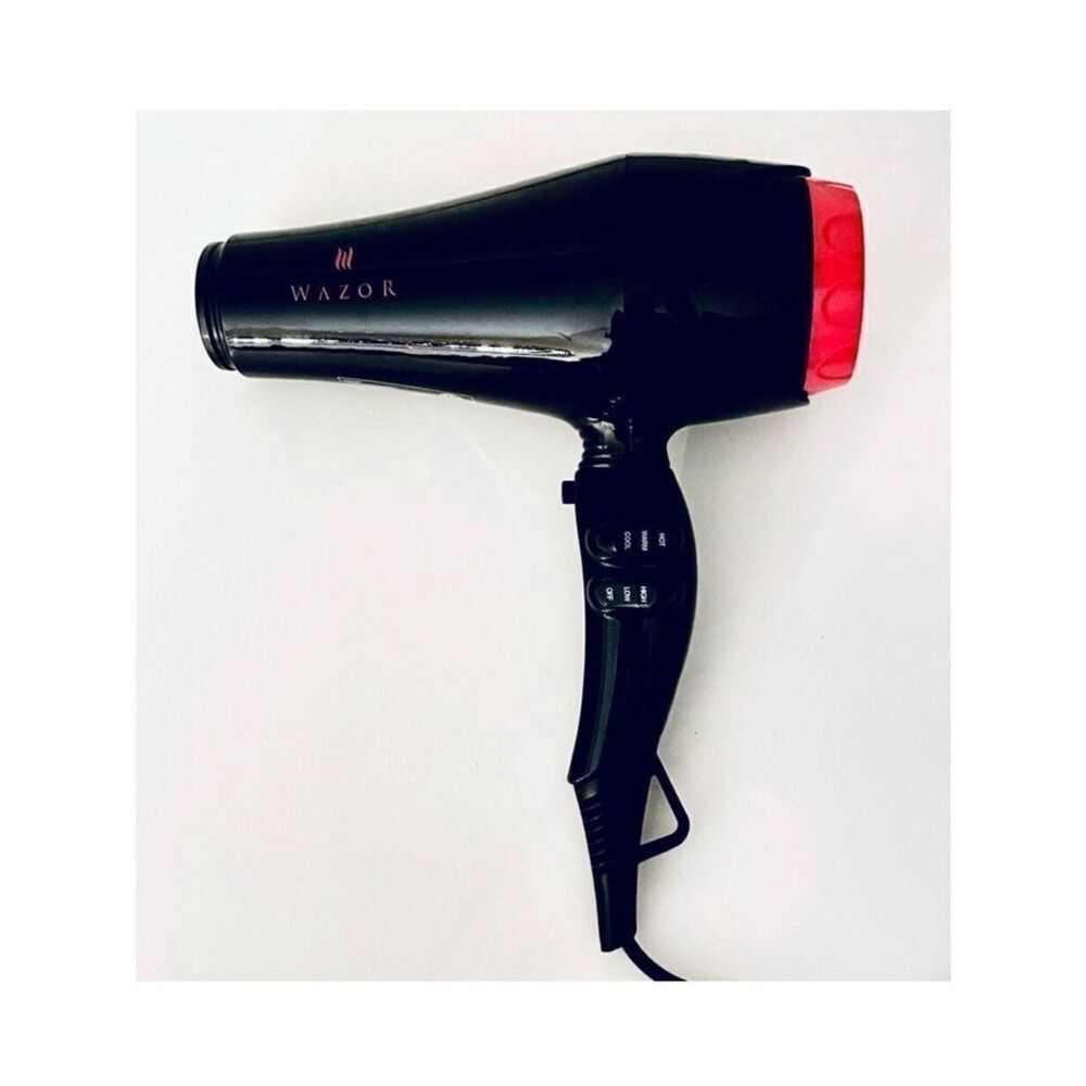 New Wazor 1875W lonic 3 Heat/ 2 Speed Black Powerful No Frizz Black Hair Dryer